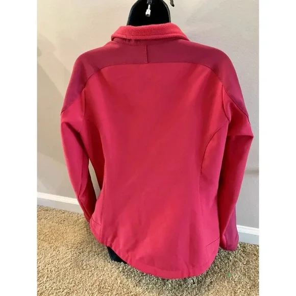 LL Bean Women Coat Size Medium Pink Lined Ski Jacket Winter Fleece - Picture 2 of 7
